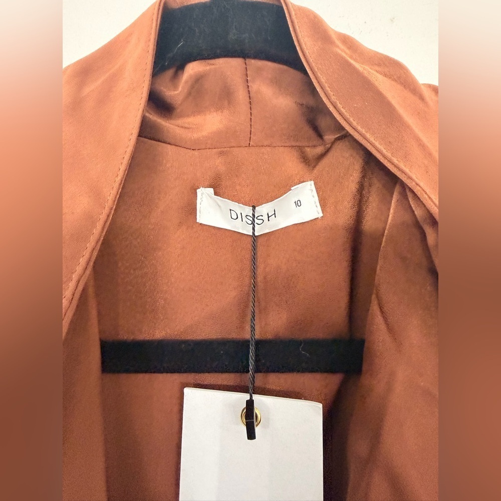 NWT DISSH Harley Chocolate Brown Satin Midi Dress Size AU 10/ US 6 - Picture 3 of 7